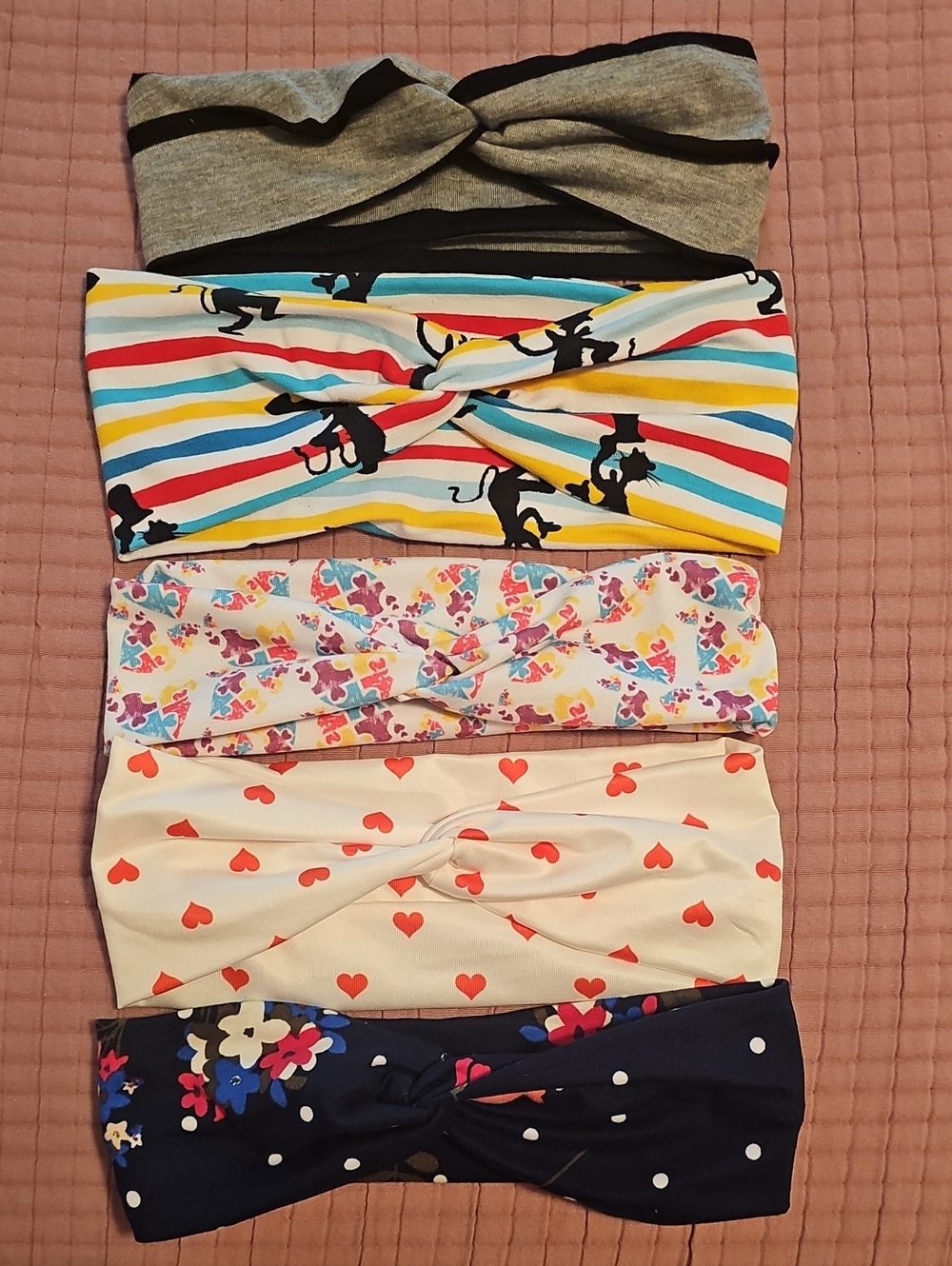 Pack of 5 Handmade Headbands - Multicolor Patterns